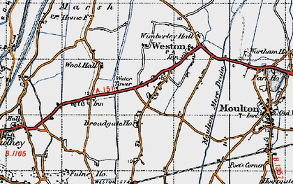 Old map of Wool Hall in 1946