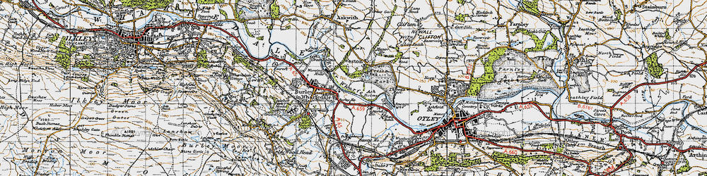 Old map of Ash Holme in 1947
