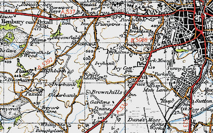Old map of Bailey Ridding in 1947