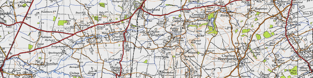 Old map of Weston Bampfylde in 1945