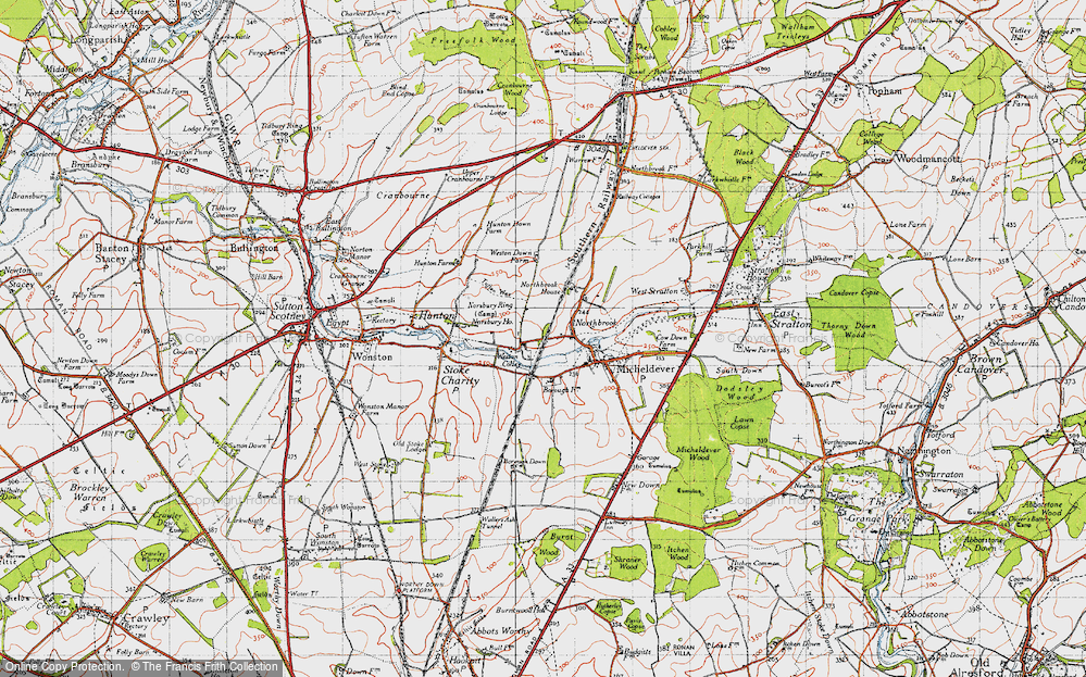 Old Map of Weston Colley, 1945 in 1945