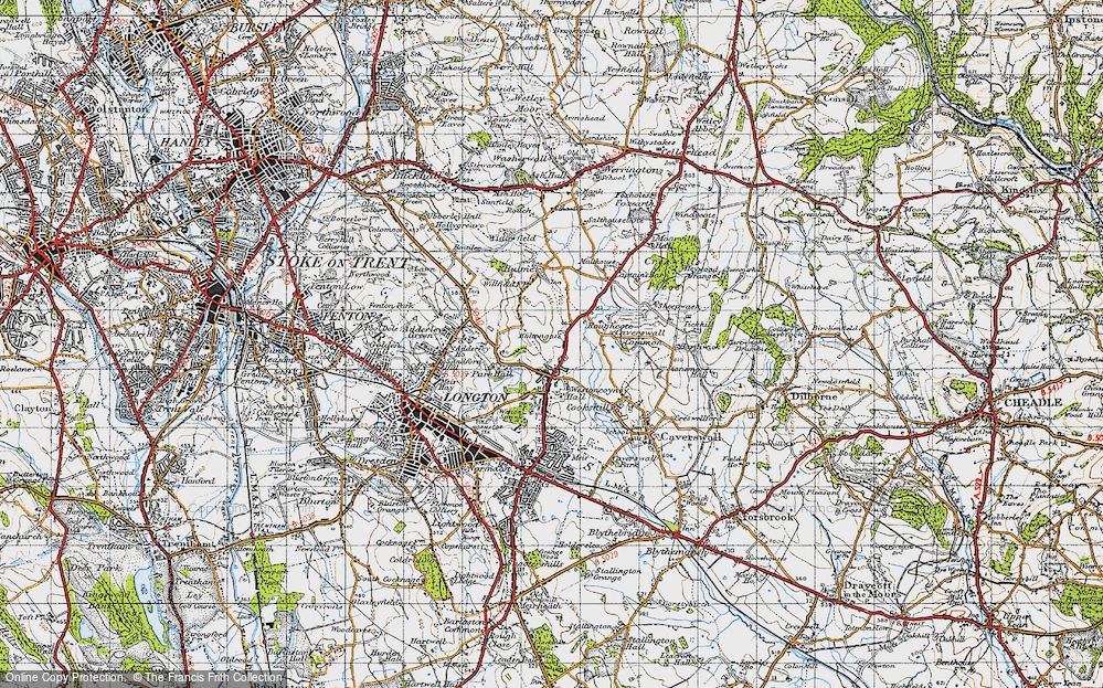 Old Map of Weston Coyney, 1946 in 1946
