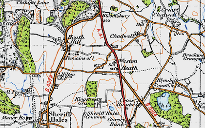 Old map of Blymhill Common in 1946