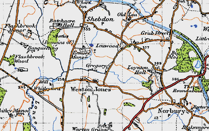 Old map of Weston Jones in 1946