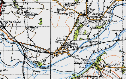 Old map of Weston-on-Trent in 1946