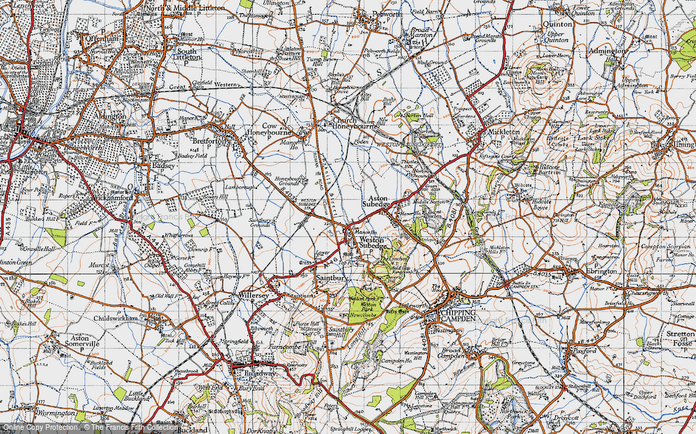 Old Map of Weston-sub-Edge, 1946 in 1946