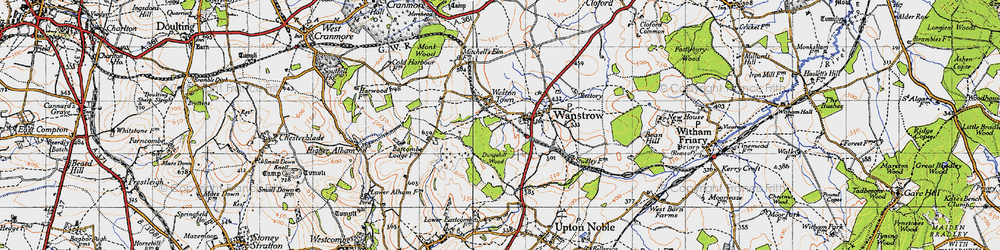 Old map of Weston Town in 1946