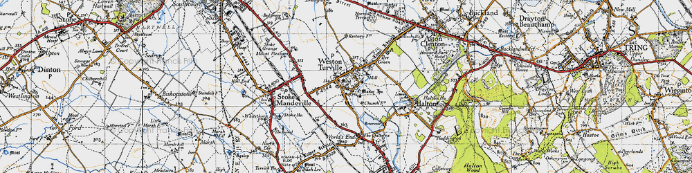 Old map of Weston Turville in 1946
