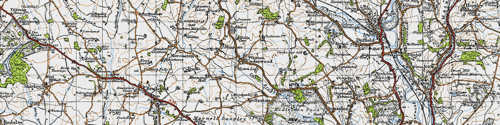 Old map of Weston Underwood in 1946