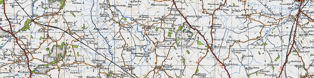Old map of Pennyrush in 1947