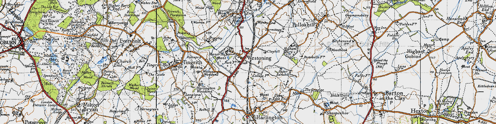 Old map of Westoning in 1946