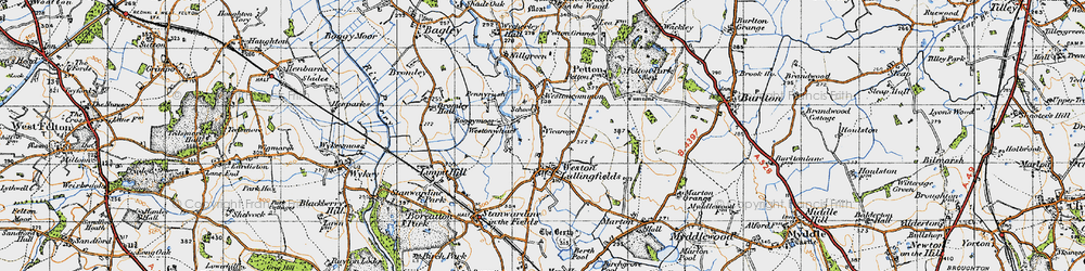 Old map of Weston Ho in 1947