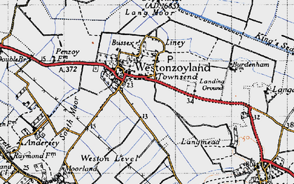 Old map of Westonzoyland in 1946