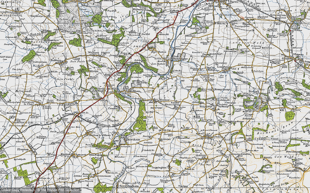 Old Map of Westow, 1947 in 1947