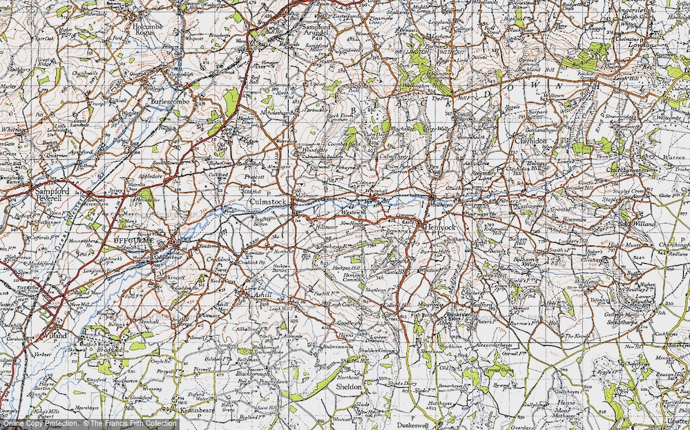 Old Map of Historic Map covering Lickham Bottom in 1946