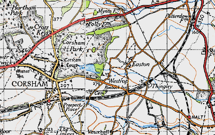 Old map of Westrop in 1946