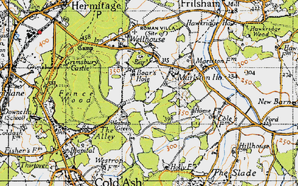 Old map of Westrop Green in 1945