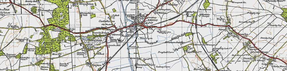 Old map of Westrum in 1947