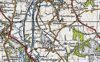Old map of Westthorpe in 1947
