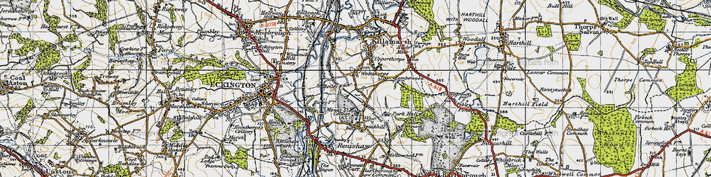 Old map of Westthorpe in 1947
