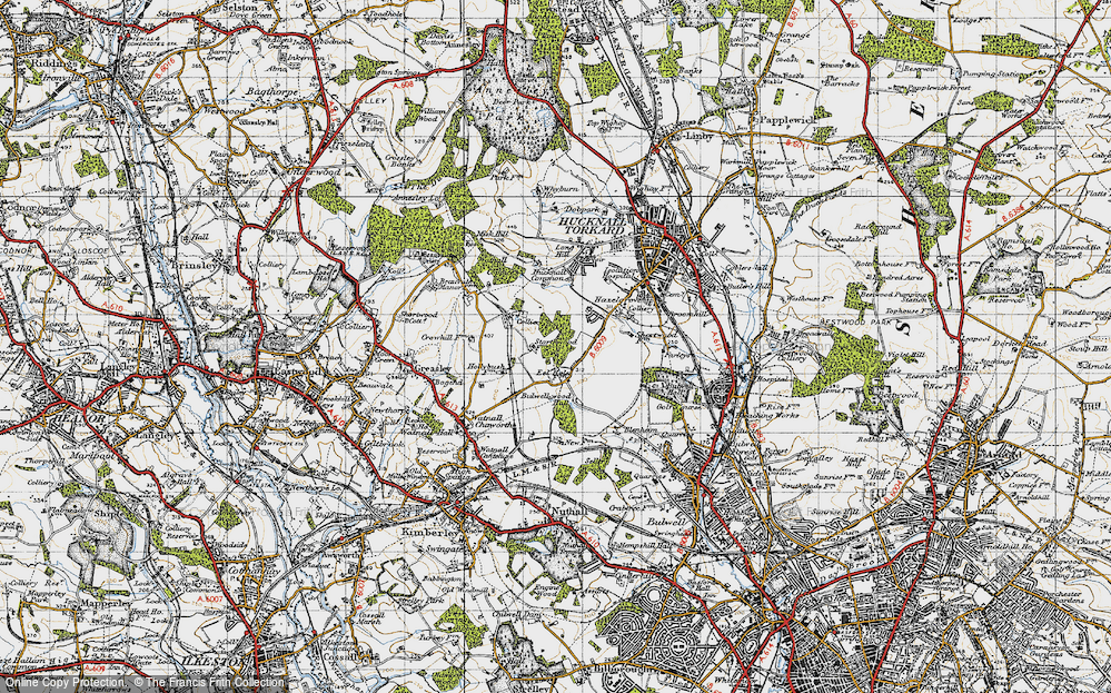 Old Map of Historic Map covering Blenheim in 1946