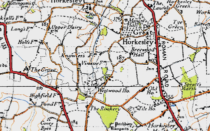 Old map of Westwood Park in 1945