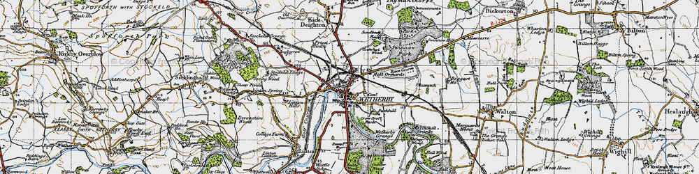 Old map of Wetherby in 1947