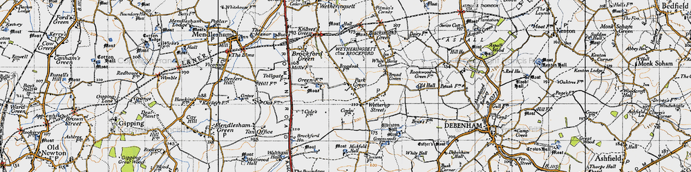 Old map of Brockford Ho in 1946