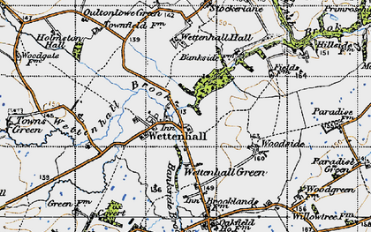 Old map of Wettenhall Hall in 1947