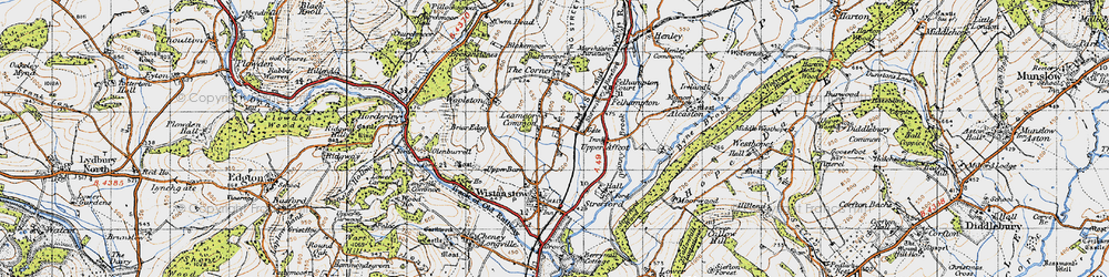 Old map of Wettles in 1947