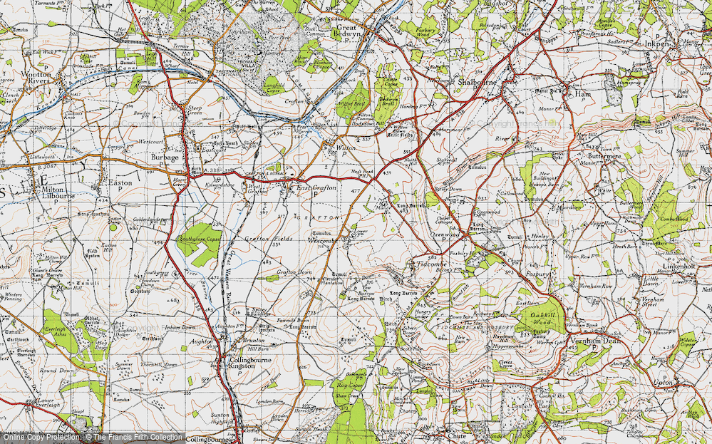 Old Map of Wexcombe, 1940 in 1940
