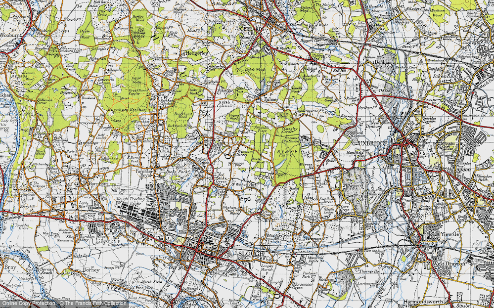 Old Map of Wexham Street, 1945 in 1945