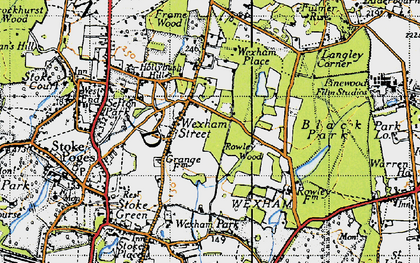 Old map of Blackpark Lake in 1945