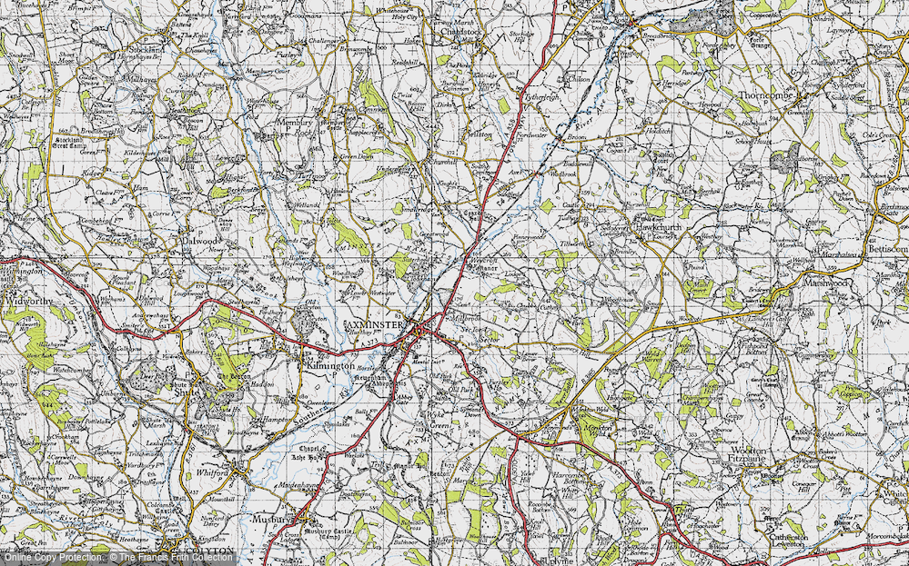 Old Map of Weycroft, 1945 in 1945