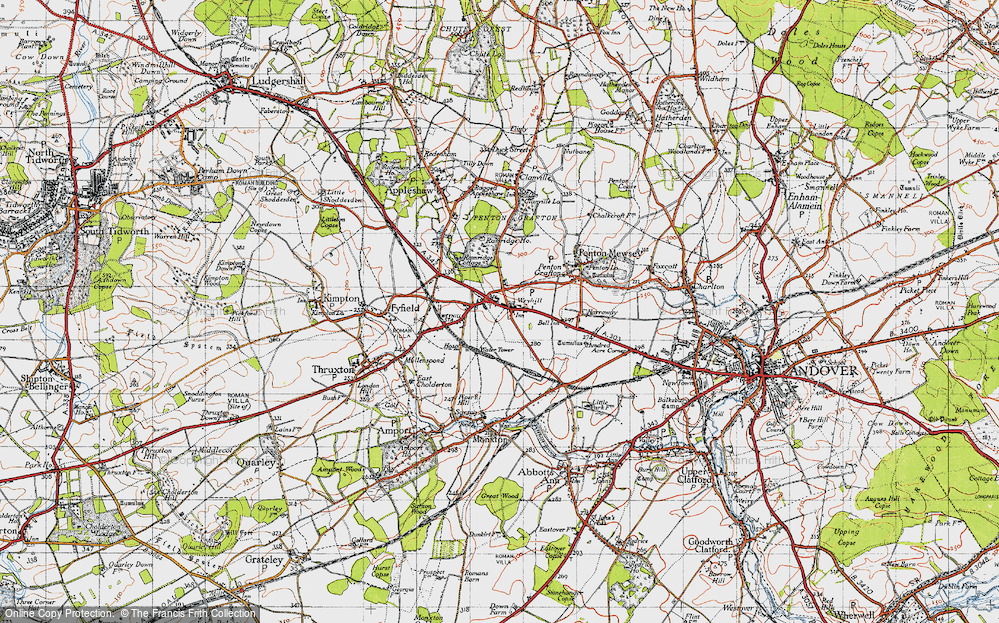 Old Map of Weyhill, 1945 in 1945