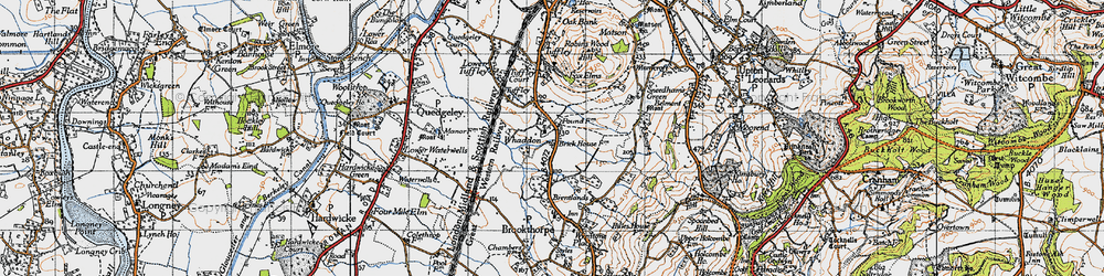 Old map of Whaddon in 1946