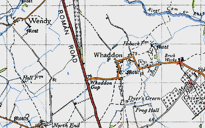 Old map of Whaddon Gap in 1946