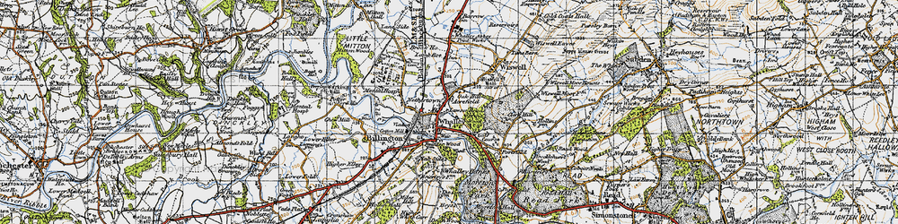 Old map of Whalley in 1947