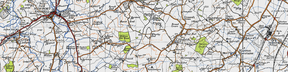 Old map of Wharley End in 1946