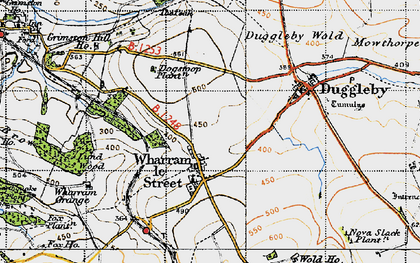 Old map of Wharram le Street in 1947