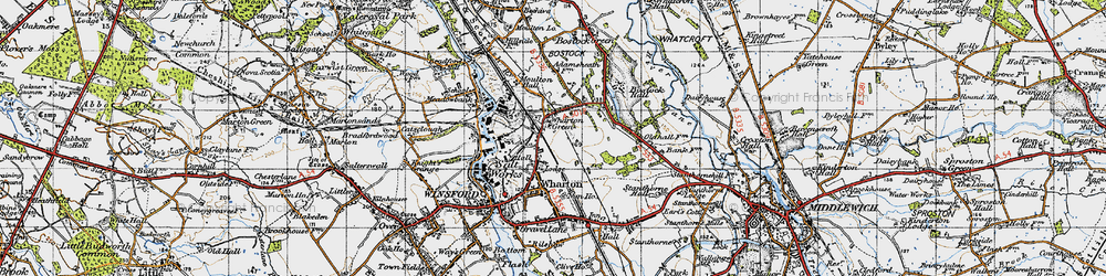 Old map of Wharton Green in 1947