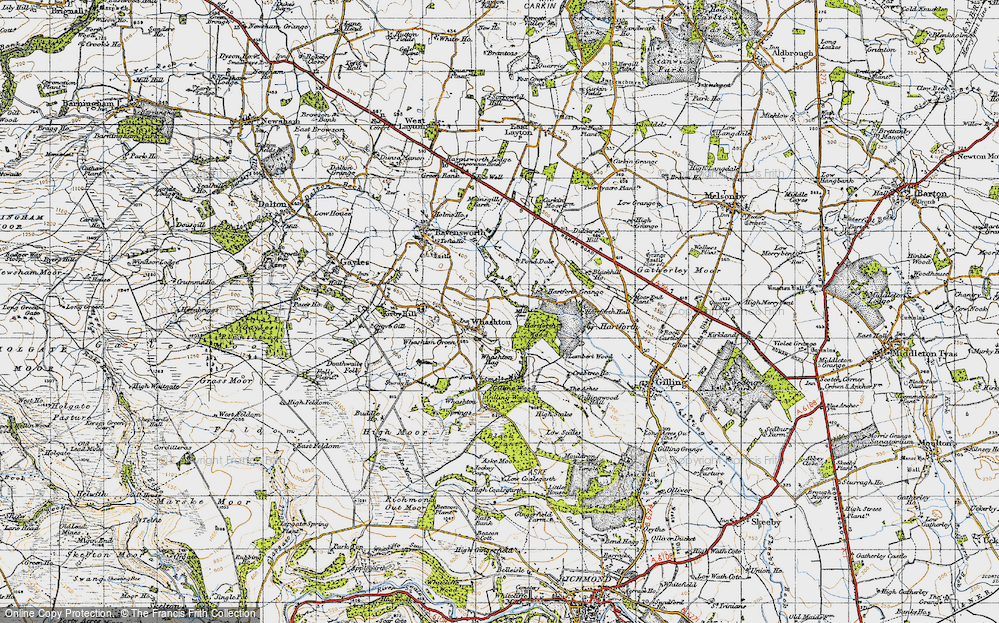 Old Map of Whashton, 1947 in 1947
