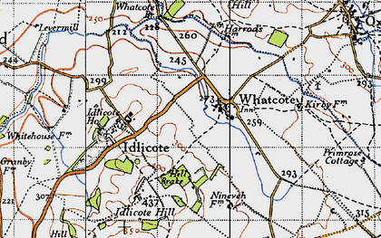 Old map of Whatcote in 1946