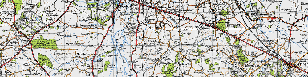 Old map of Whateley in 1946