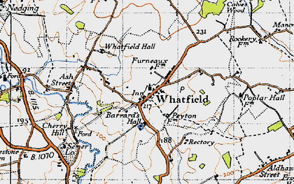 Old map of Whatfield in 1946