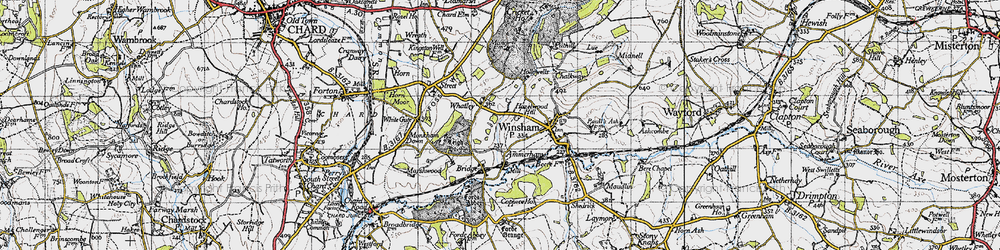 Old map of Whatley in 1945