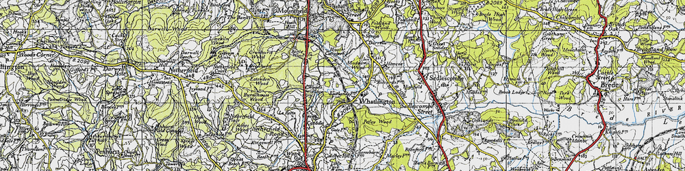Old map of Whatlington in 1940