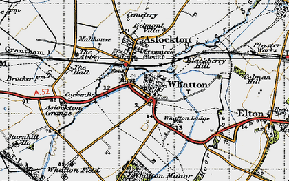 Old map of Whatton Manor in 1946