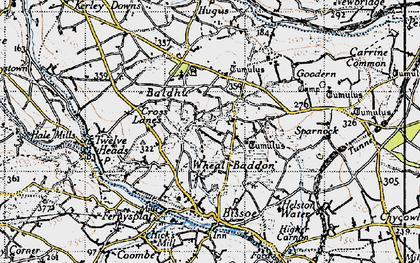 Old map of Wheal Baddon in 1946