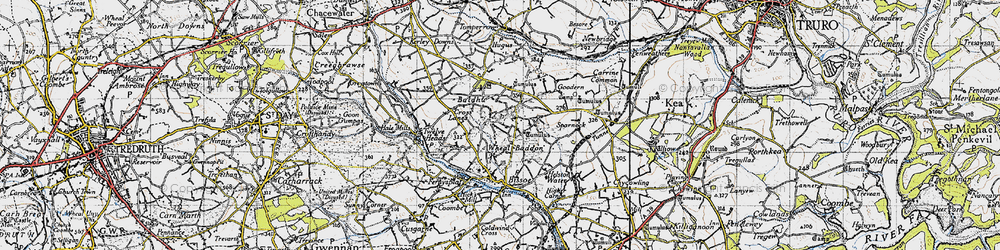 Old map of Wheal Baddon in 1946